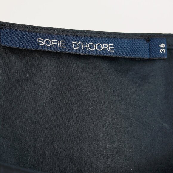 Sofie D'Hoore Drop Drop-Shoulder Navy Cotton Dress - Picture 6 of 8